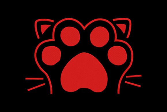 Review: Cat Paw Embroidery Red Cat Paw Print for Holiday Crafts