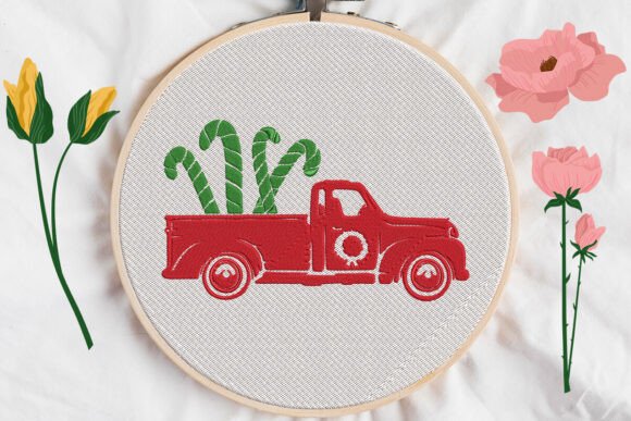 Review: Christmas Candy Cane Truck Embroidery for Apparel
