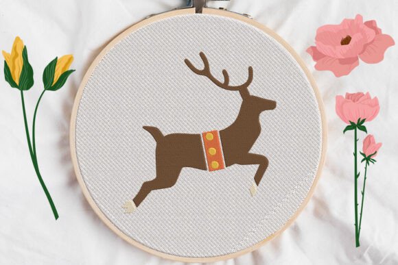 Review: Reindeer Running Christmas Embroidery Design