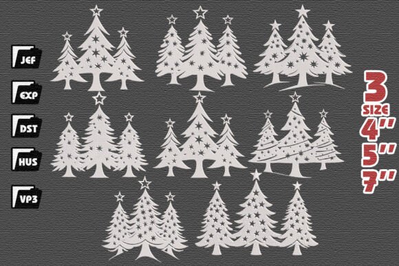 Review: Set of 8 Christmas Tree Embroidery Files for Makers