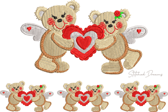 Review: Teddy Bears Holding a Heart Embroidery Design