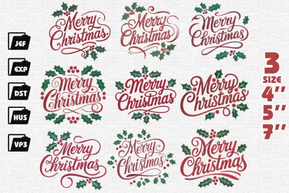 Reviewing the Set of 9 Merry Christmas Embroidery